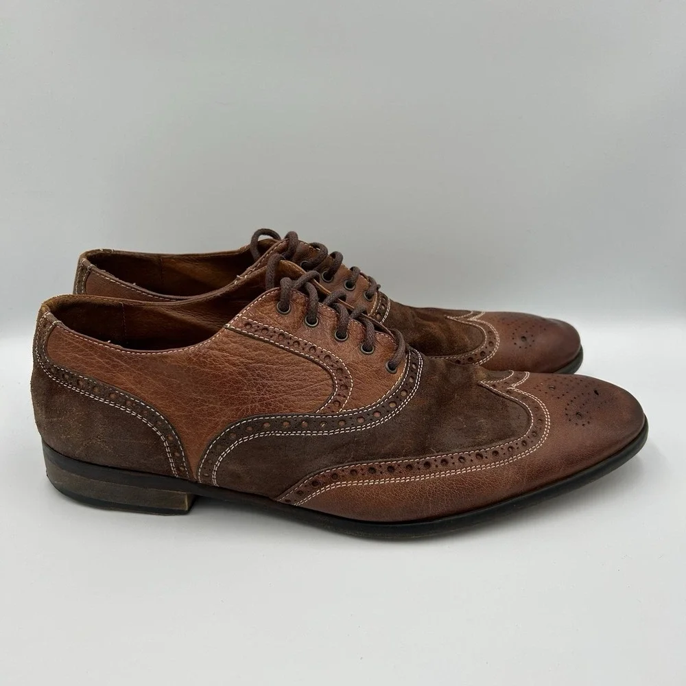 Johnston Murphy 1850 Dress Shoes Mens‎ 13 M Oxford Wingtip Brown Lace Up Casual